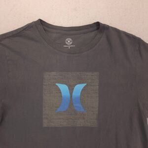 Hurley Casual Crew Neck Short Sleeve Graphic T-Shirt Mens Size S Gray Blue